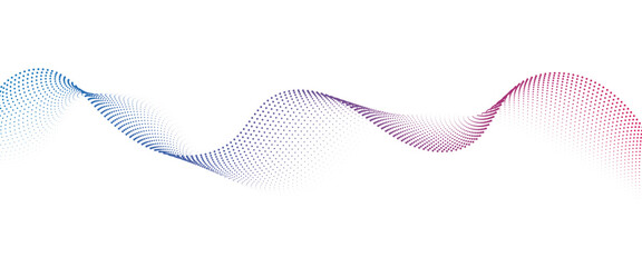 Flowing Dot Wave Pattern Halftone Curve Shape on Transparent Background