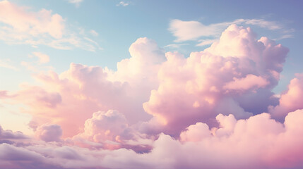 Cloud background with soft pink clouds and serene sky at golden hour