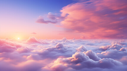 Majestic cloud background at sunset with vibrant hues and dynamic textures