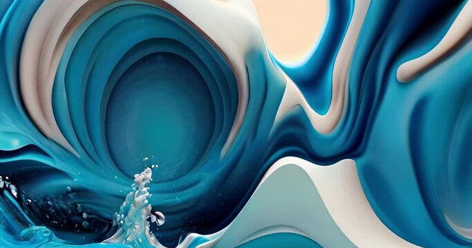 dynamic colorful abstract image showcasing waves of fluid-like fabric in warm tones of blue, and white creating an organic and flowing aesthetic. abstract background fluid and flower forms