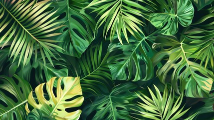 Fototapeta na wymiar Dive into the lush world of abstract foliage and botanicals with this background