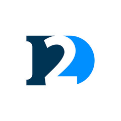 the logo consists of the number 2 and letter D abstract motive. Fill and elegant.