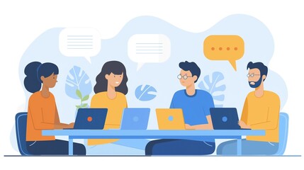 Team building group of office workers discussing work issues. close-knit friendly creative team