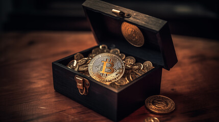 Bitcoin gift, bitcoin in the box. - 764563538