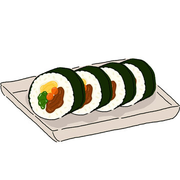 Korean street food kimbap