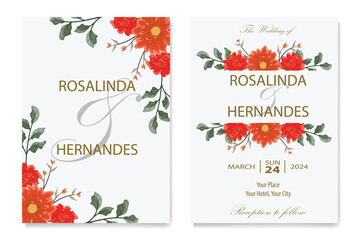 Obraz na płótnie Canvas Decorative Floral Foliage Ornament for Wedding Invitation