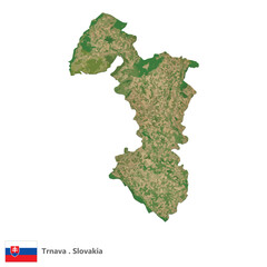 Trnava, Region of Slovakia Topographic Map (EPS)