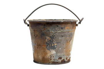 Old Metal Bucket on transparent background, - obrazy, fototapety, plakaty