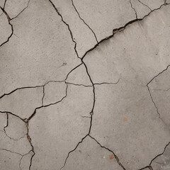 Fototapeta premium Texture, wall cracked broken concrete, it can be used as a background. Wall fragment with scratches and cracks