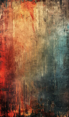 A vibrant abstract canvas with fiery red and orange streaks creating a bold, grungy texture.
