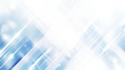 Abstract geometric blue and white color background with rectangle lines and glowing light. 3D illustration.