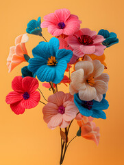 Vibrant flowers on sunny backdrop, perfect for art projects