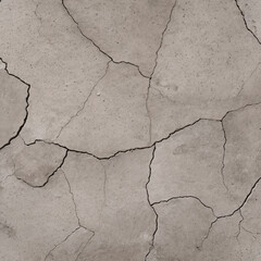Fototapeta premium Texture, wall cracked broken concrete, it can be used as a background. Wall fragment with scratches and cracks