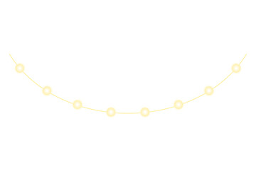 glowing light garland light decoration minimalism isolated on white and transparent background. vector illustration