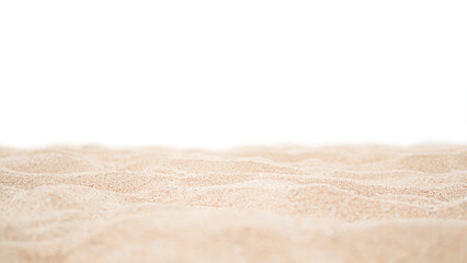 Sand Beach Isolated White Background Texture Summer Desert Zen Garden Coast Ocean for Vacation, Hot...