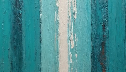 Obraz premium Wide lines of acrylic oil in turquoise and white colors