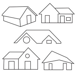 Houses icons set. isolated on white background