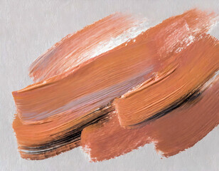 thick peach fuzz acrylic oil paint brushstroke on white background