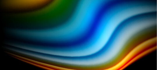 Rainbow color wave lines on black. Techno or business abstract background for posters, covers, banners, brochures, websites