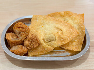 fried meat ball and dumpling