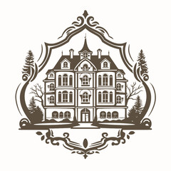 Fototapeta premium mansion house logo illustration