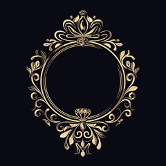 Elegant Ornament Gold Circle Logo
