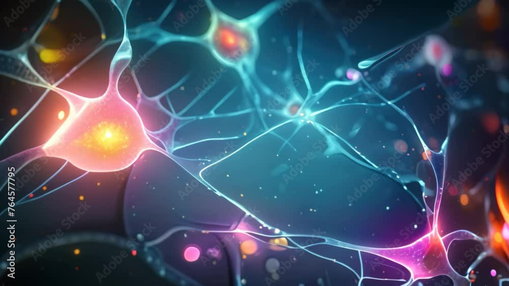 Poster neuron cells. 3d illustration. neuron cells. neuron cells. neuron cells. neuron cells, background fr