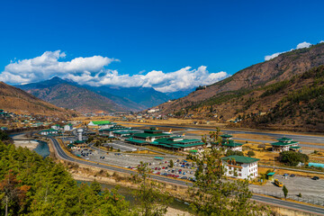 Fototapeta na wymiar Bhutan Airport close up