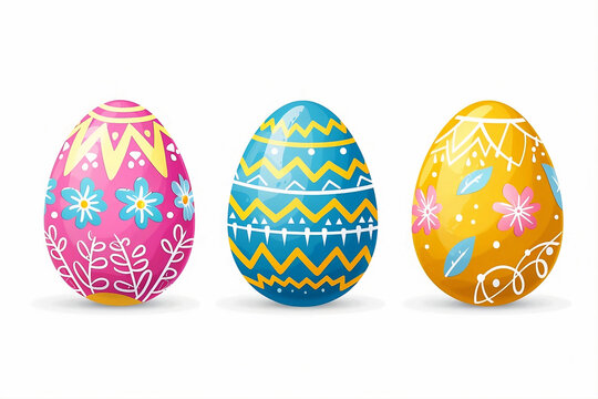 Set of colorful Easter eggs.