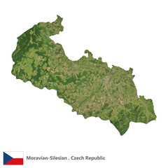 Obraz premium Moravian-Silesian, Region of the Czech Republic Topographic Map (EPS)