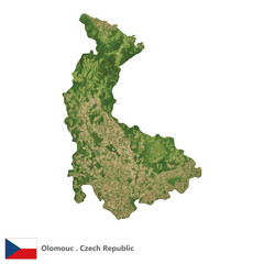 Olomouc, Region of the Czech Republic Topographic Map (EPS)