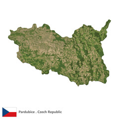 Obraz premium Pardubice, Region of the Czech Republic Topographic Map (EPS)