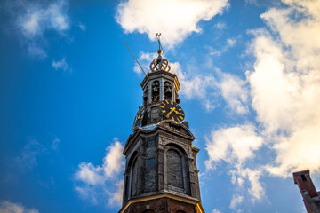 Fototapeta na wymiar Heart of History: Top of Old Church in Amsterdam