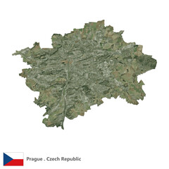 Prague, Region of the Czech Republic Topographic Map (EPS)