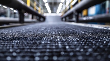 Nonwoven fabric on production conveyor belt