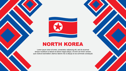 North Korea Flag Abstract Background Design Template. North Korea Independence Day Banner Wallpaper Vector Illustration. North Korea