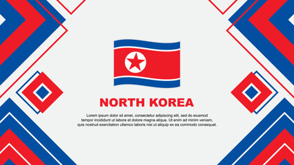 North Korea Flag Abstract Background Design Template. North Korea Independence Day Banner Wallpaper Vector Illustration. North Korea Background
