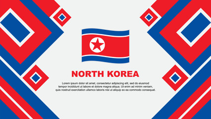 North Korea Flag Abstract Background Design Template. North Korea Independence Day Banner Wallpaper Vector Illustration. North Korea Cartoon