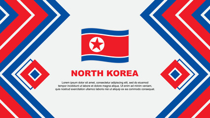 North Korea Flag Abstract Background Design Template. North Korea Independence Day Banner Wallpaper Vector Illustration. North Korea Design