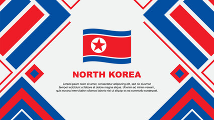 North Korea Flag Abstract Background Design Template. North Korea Independence Day Banner Wallpaper Vector Illustration. North Korea Flag