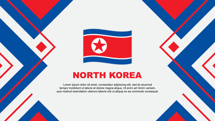 North Korea Flag Abstract Background Design Template. North Korea Independence Day Banner Wallpaper Vector Illustration. North Korea Illustration