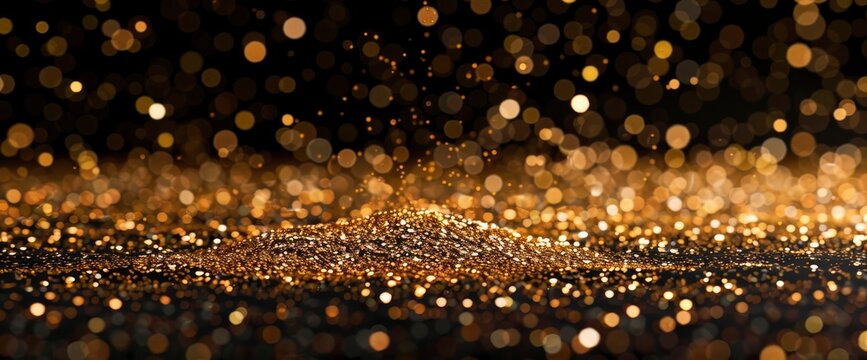Gold Glitter Confetti Falling Abstract, HD, Background Wallpaper, Desktop Wallpaper