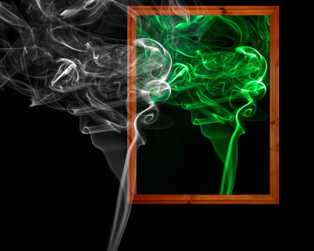 Greenwashing, conceptual composite image