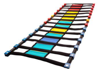 Ascending Rainbow: A Long Ladder of Colored Squares. On White or PNG Transparent Background..