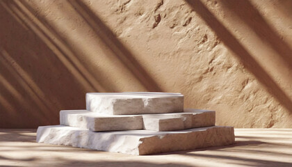 White Stone Slabs Product Podium: A Study in Textures and Forms