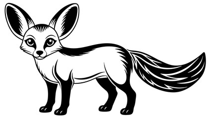 Fennec Fox Vector Illustration Adorable Wildlife Art for Web and Print