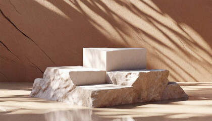 White Stone Slabs Product Podium: A Study in Textures and Forms