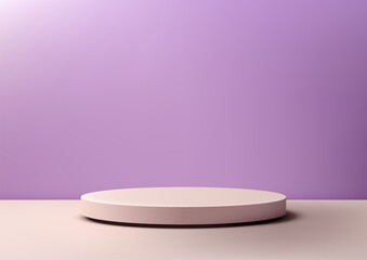 3D simple beige podium on a soft purple background, Minimal style, Product display, Mockup presentation - 764584590