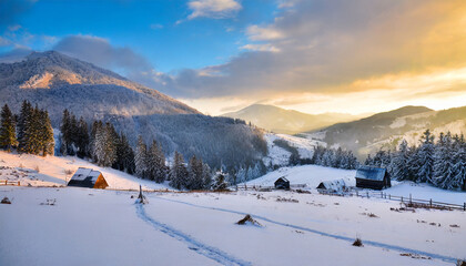 Winter Landscape in the Mountains: A Study in Textures and Forms