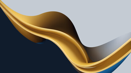 Abstract background with colorized and fantastic, Modern golden yellow  wave curve abstract presentation background .illustration design for presentation, wallpaper, Generative Ai,Ai
